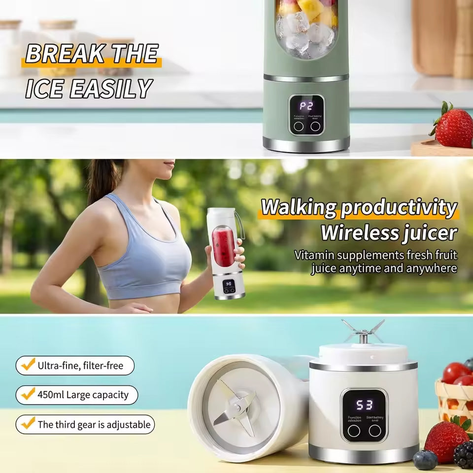 Mini Portable Juicer 450ML – Rechargeable Blender